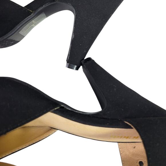 Modcloth T Strap Heels Black Pump Refreshed Zest Retro Ankle Strap Cutout Size 9 - Picture 14 of 16